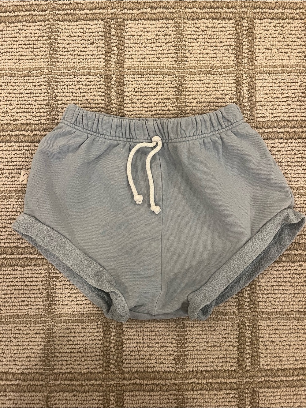 Light Blue Cotton Terry  Shorts